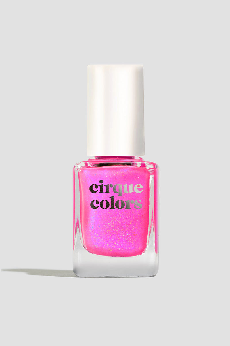 Neon Pink Shimmer Nail Polish - Cirque Colors Flamingo