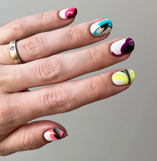 Eviltwinnails Cirque Colors Vice 2025 Watercolor Nail Art Look