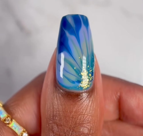 Suzie Moon Marble Flower nail art with Cirque Colors