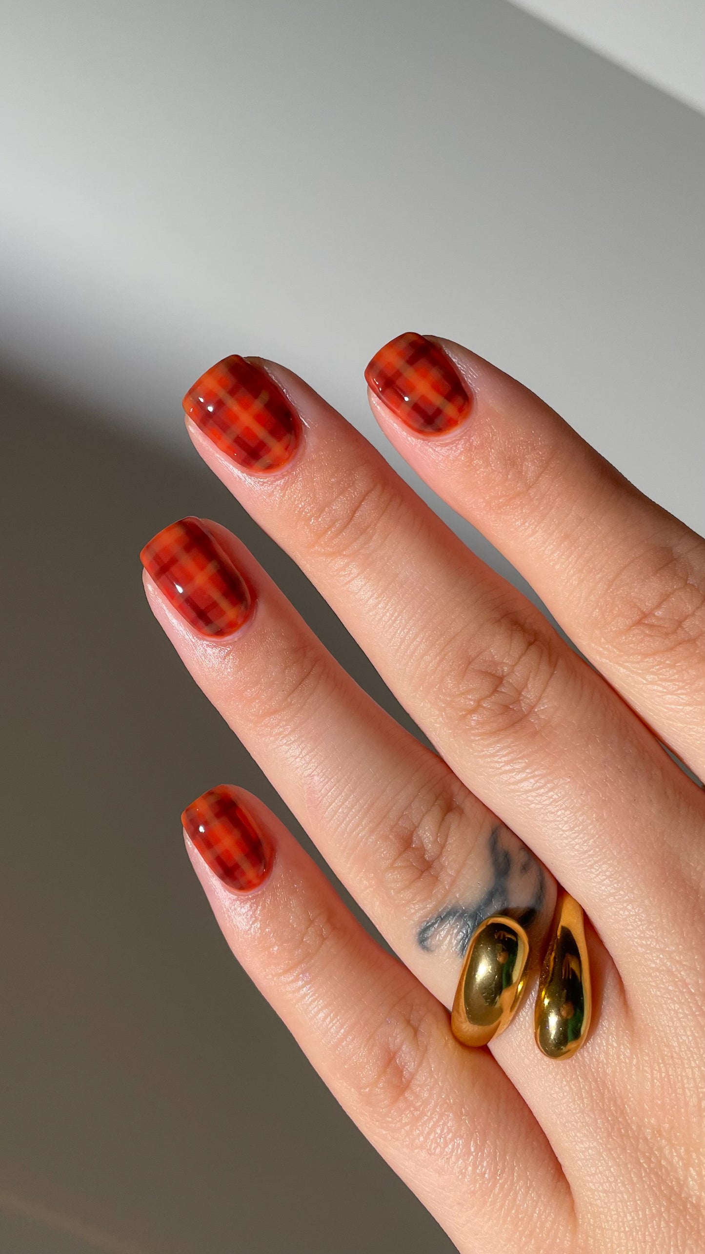 Fall Plaid Nail Art Set