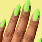 Nail polish swatch of Cream - A neon green nail polish from the Vice 2023 Collection