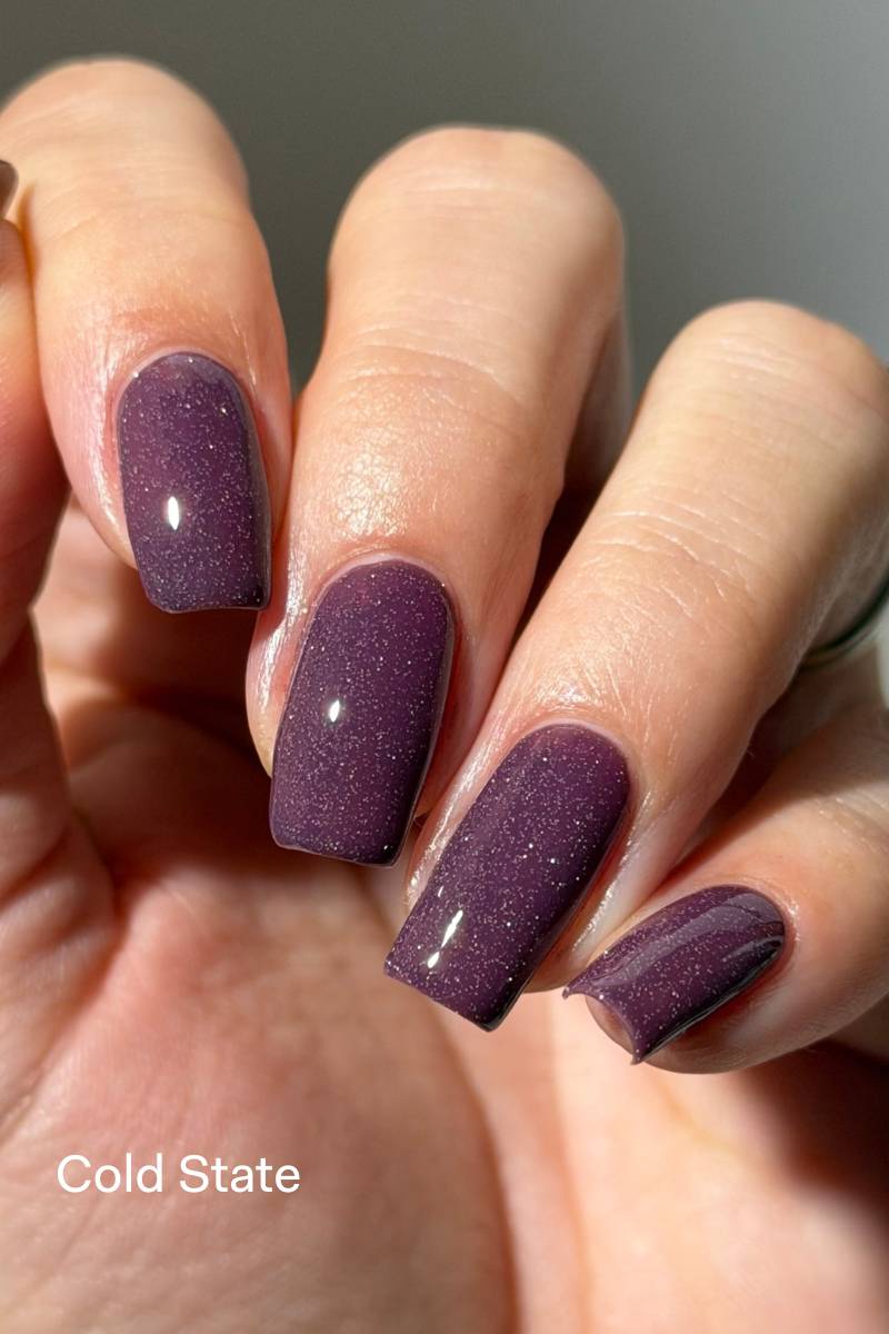 Purple Taupe to Orchid Pink Thermal Mood Color-Changing Nail