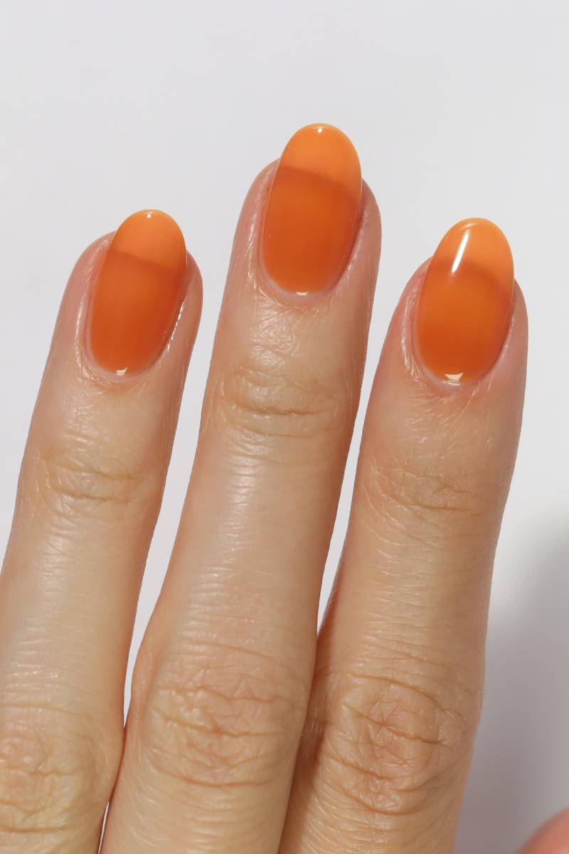 Dark Orange Jelly Nail Polish - Cirque Colors Amber Jelly