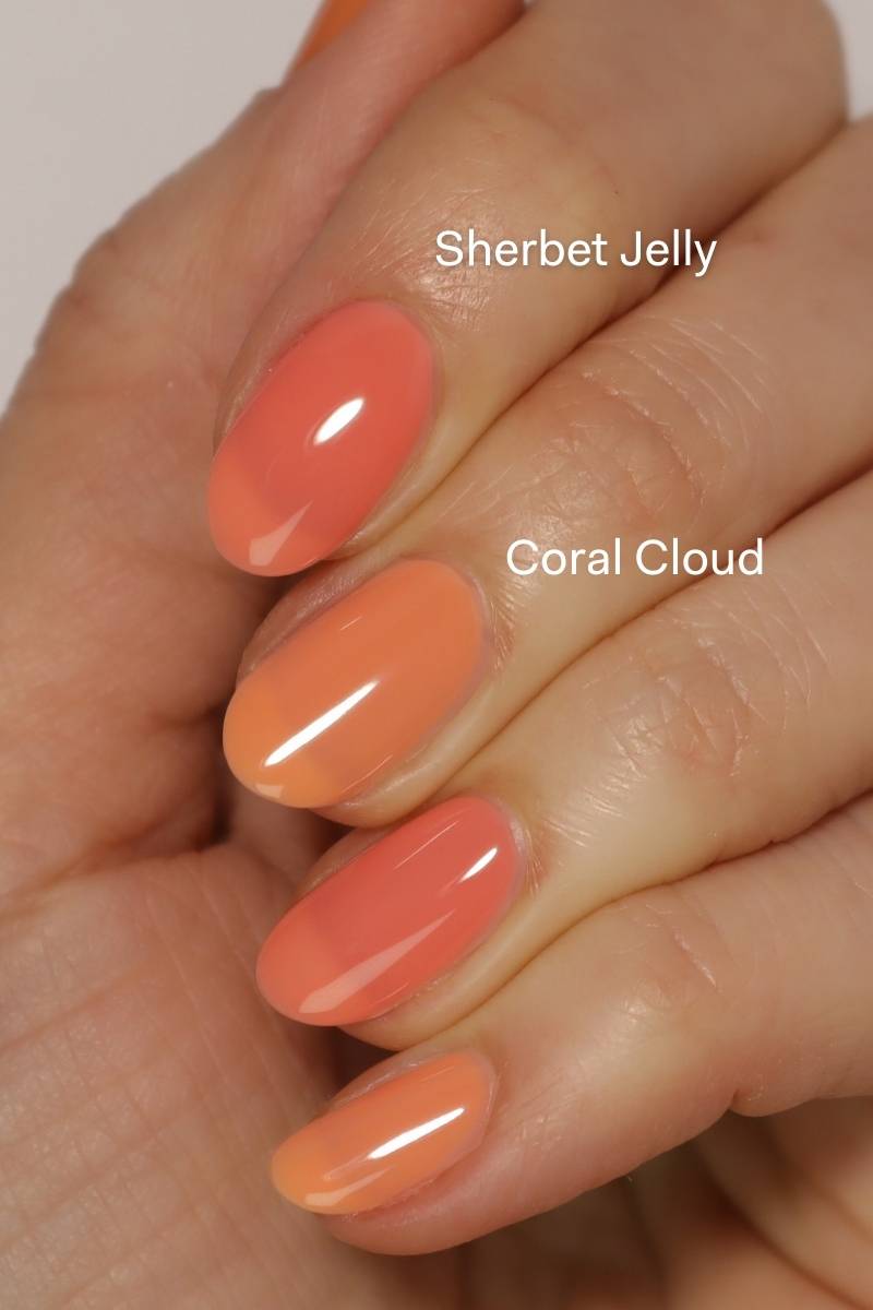 Coral Orange Sheer Crelly Nail Polish - Cirque Colors Coral Cloud