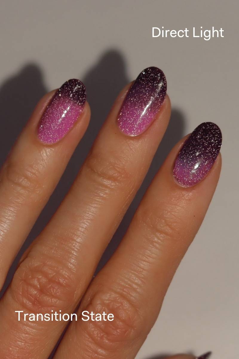 Purple Taupe to Orchid Pink Thermal Mood Color-Changing Nail