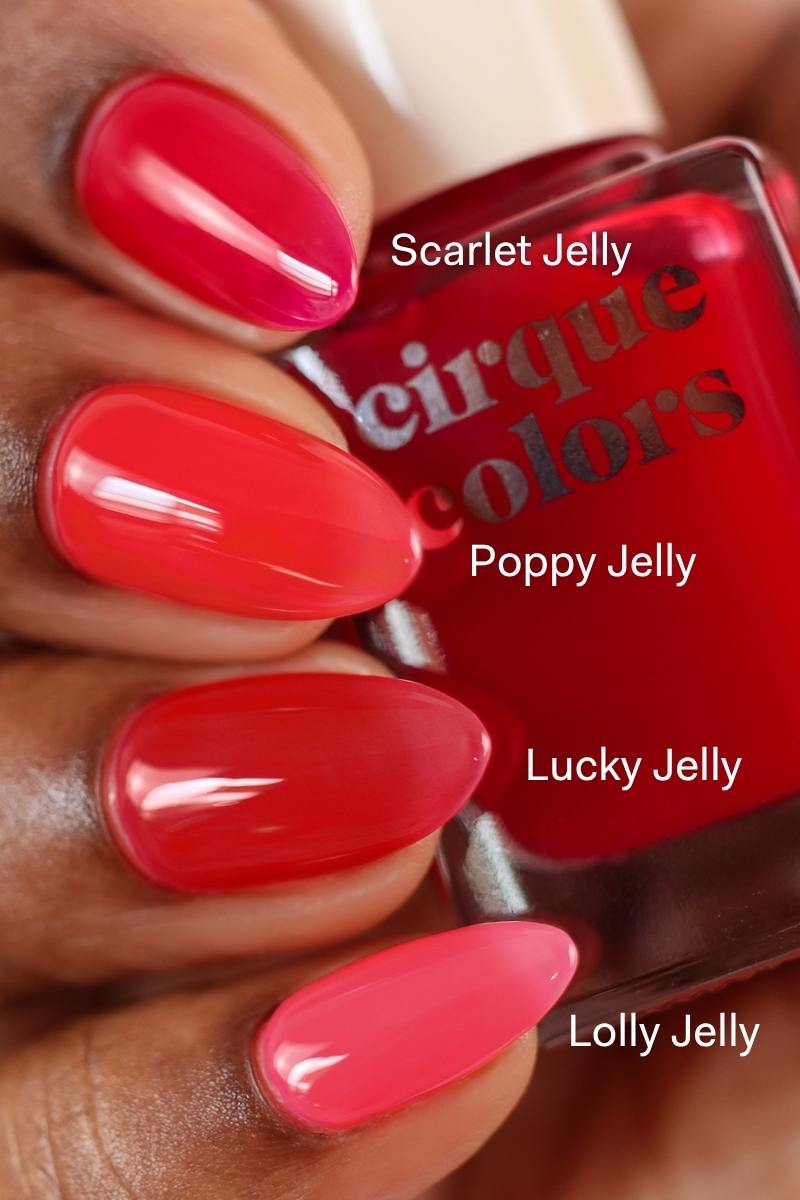 Red Jelly Nail Polish - Cirque Colors Scarlet Jelly
