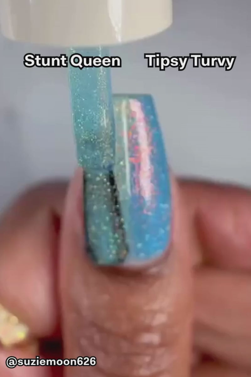 Cobalt Blue Shimmer Holographic Nail Polish - Cirque Colors Aerial Act