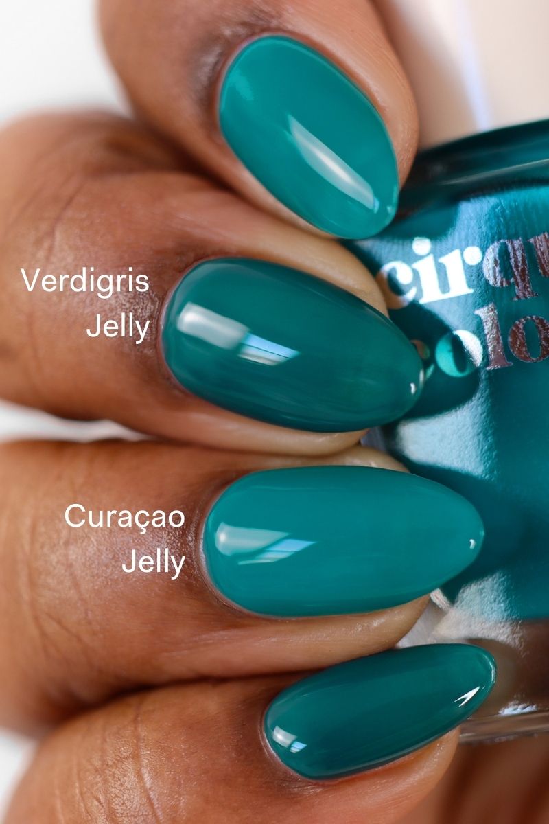 Turquoise Green Jelly Nail Polish - Cirque Colors Curaçao Jelly