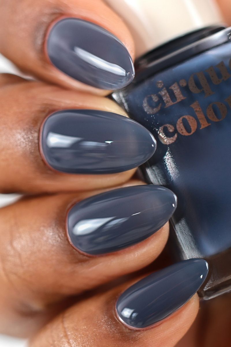 Blue Charcoal Gray Jelly Nail Polish - Cirque Colors Tempest Jelly