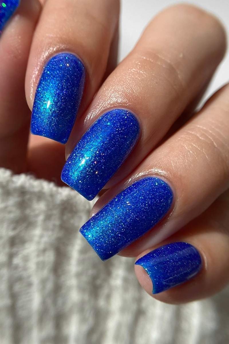 Cobalt Blue Shimmer Holographic Nail Polish - Cirque Colors Aerial Act