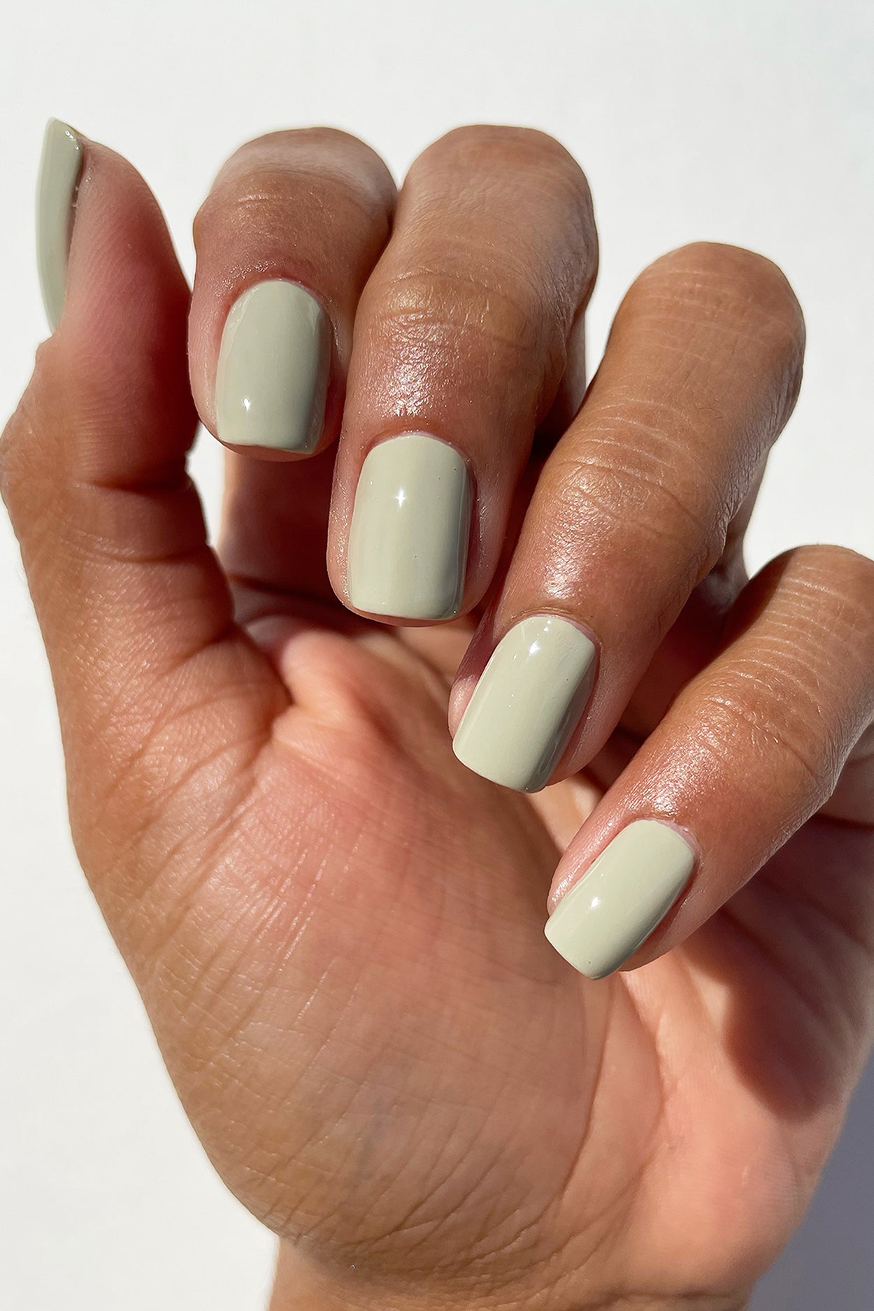 40+ Trendy Ways To Wear Green Nail Designs : Muted Green & Swirl Short Nails