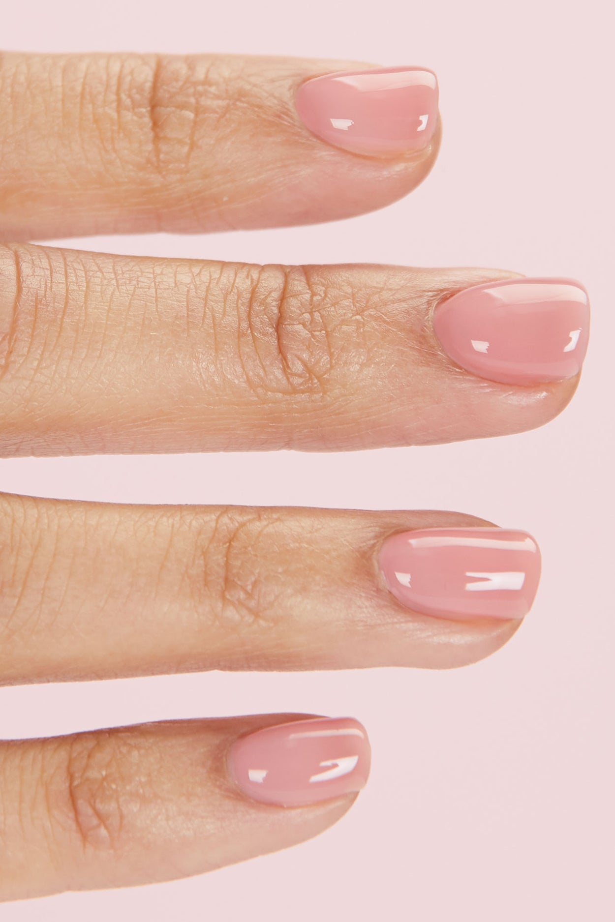 sheer pink nails