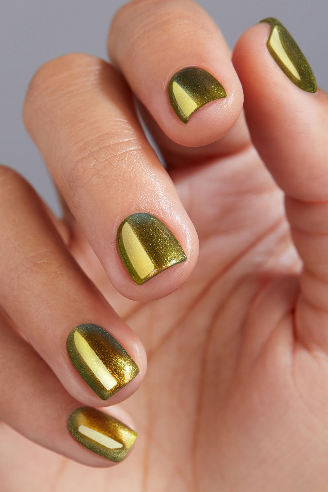 Green and gold nails, first time using metallic powder! Any tips a how to  get it to stay only on one part of the nail? Plus my topcoat brush now has  mini